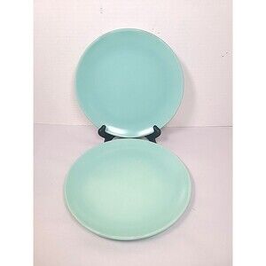 2 Vintage Catalina Pottery 8.25 Plate, Descanso Green Matt Glaze
